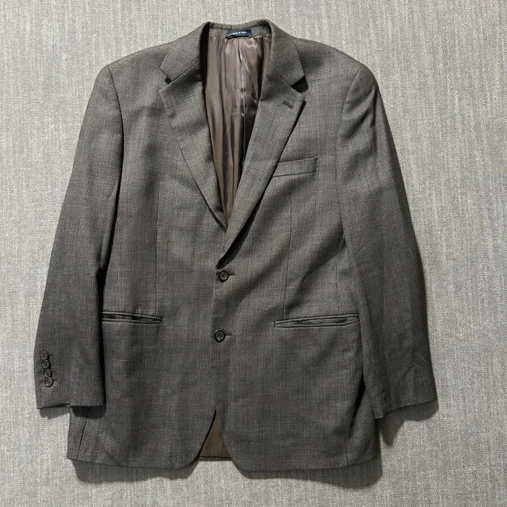 Ralph Lauren Blazer Mens 42R Brown Grey Micro Check Two Button Sport Coat